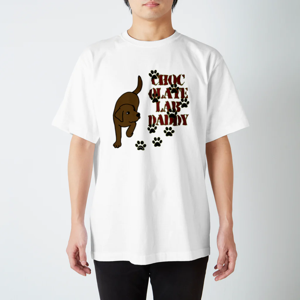 ハッピー・ラブラドールズのChocolate Lab Daddy　チョコレートラブラドール スタンダードTシャツ