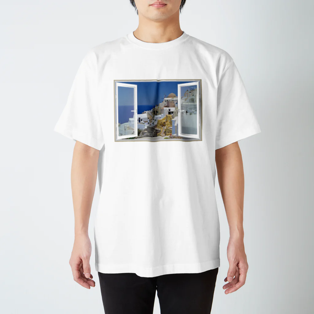 taxiのどこでも窓 エーゲ海サントリーニ島 Regular Fit T-Shirt