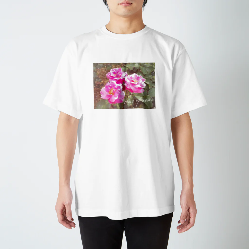 kopanの虹の世界のpink Rose スタンダードTシャツ