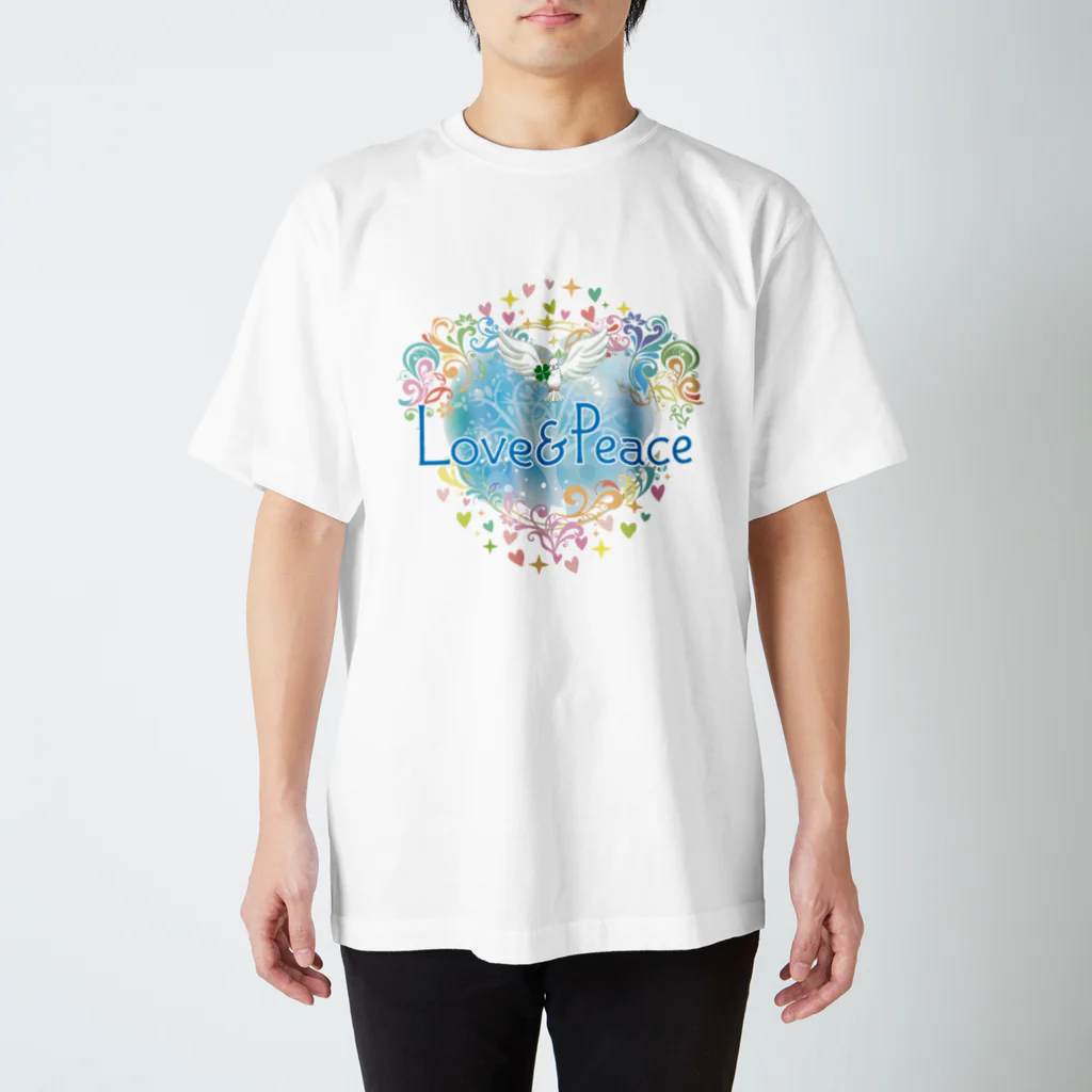 Love＆PeaceのLove＆Peace大人用ロゴ Regular Fit T-Shirt