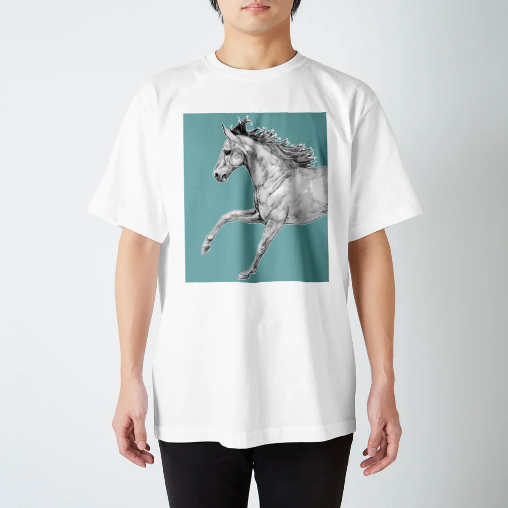 馬の絵の画家　斉藤いつみの馬の素描Tシャツ9 スタンダードTシャツ