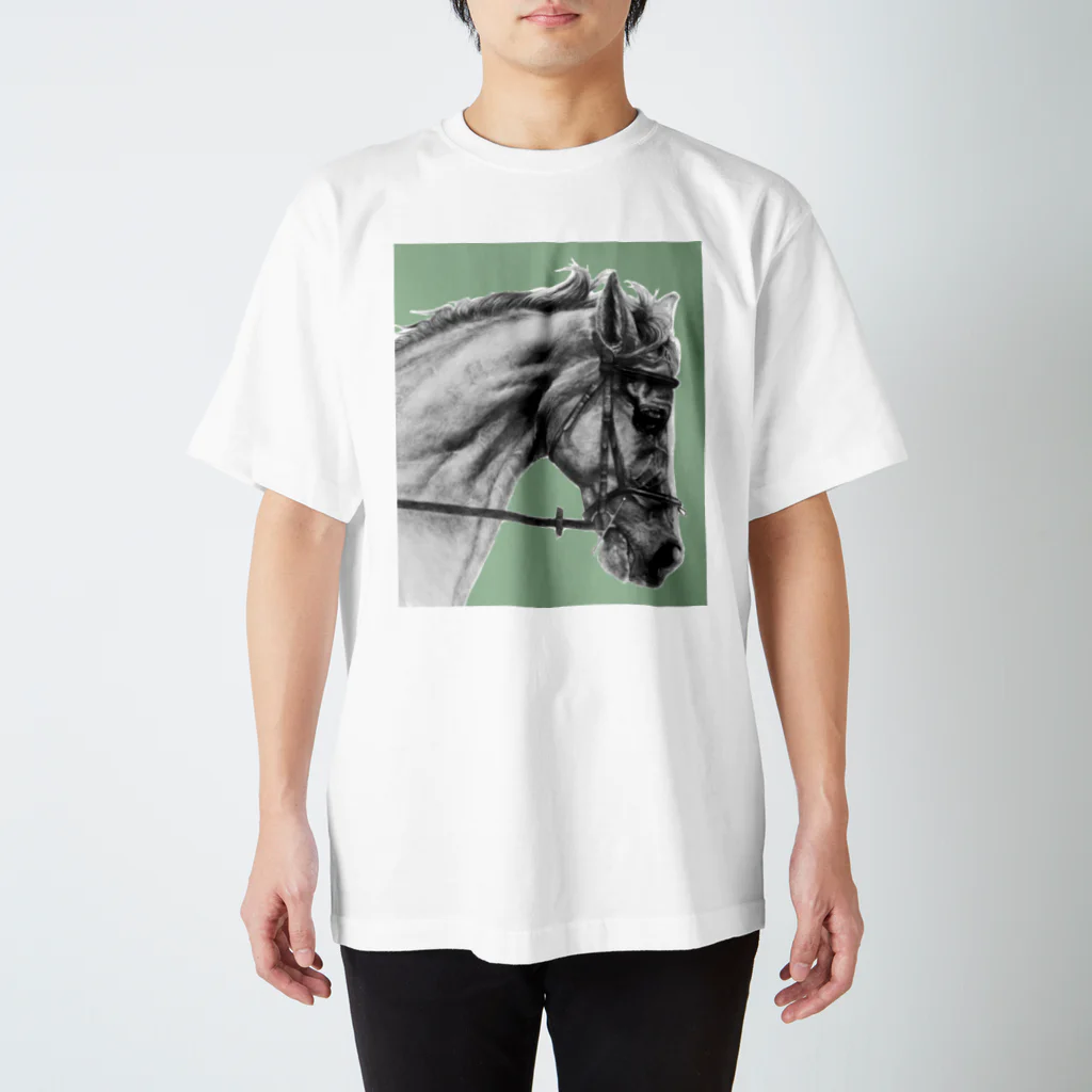 馬の絵の画家　斉藤いつみの馬の素描Tシャツ11 スタンダードTシャツ