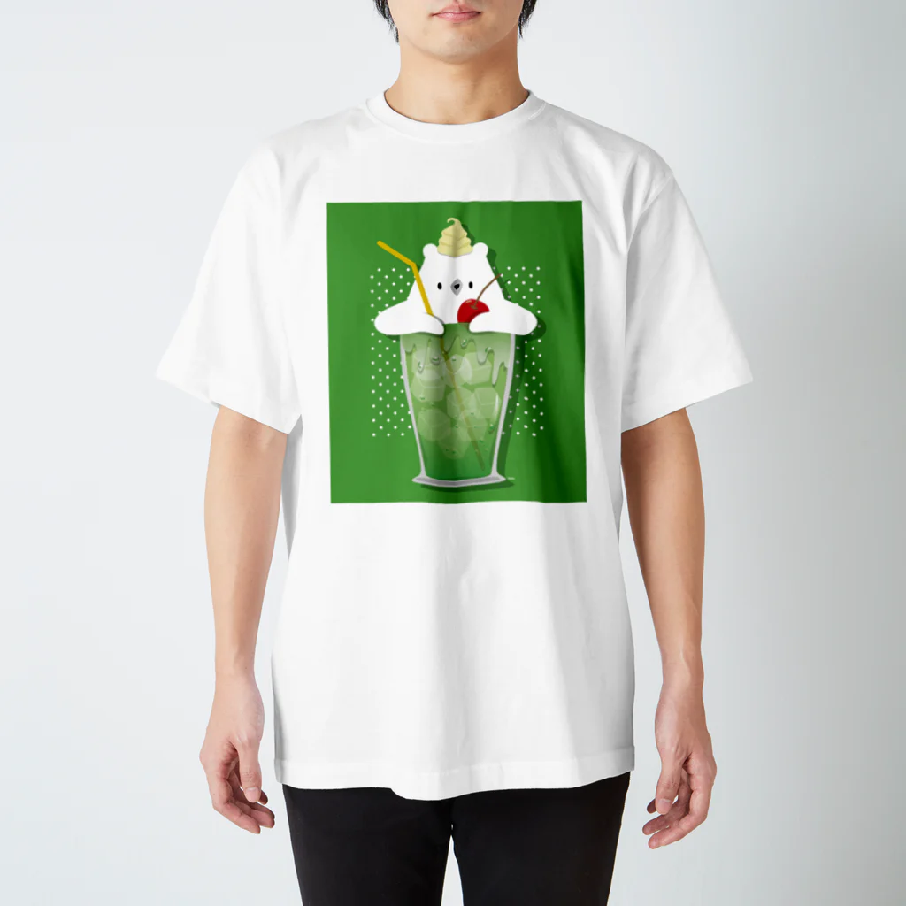 しろくま&ペンギン通信のしろくまクリームソーダ スタンダードTシャツ