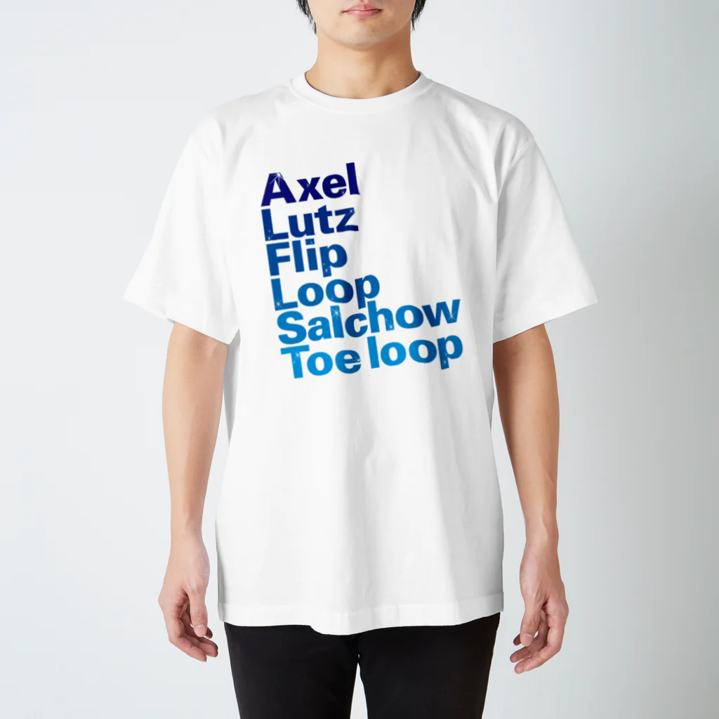 rd-T（フィギュアスケートデザイングッズ）のfigure skate jump_bl スタンダードTシャツ