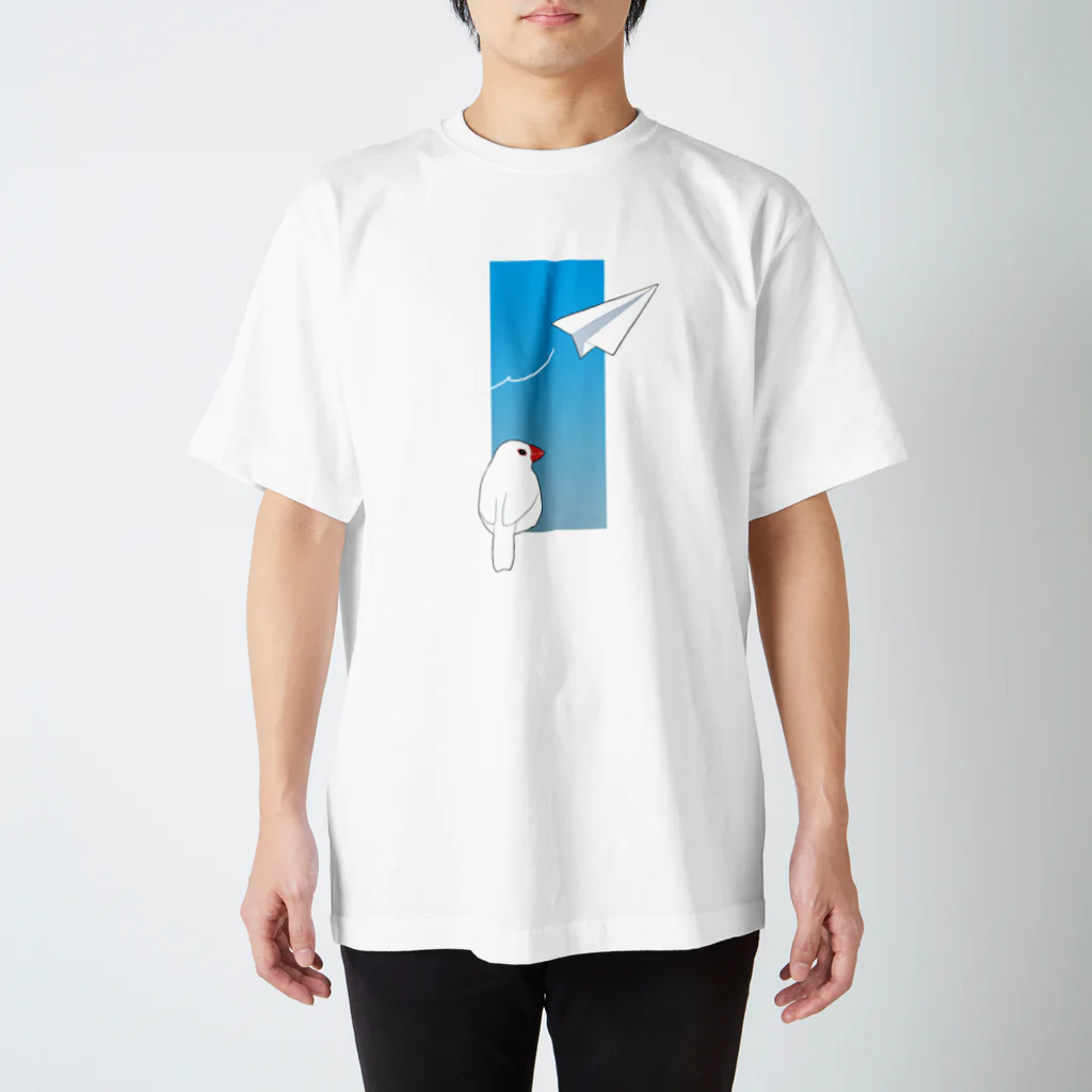 HAKINASHiの紙飛行機＆文鳥 Regular Fit T-Shirt