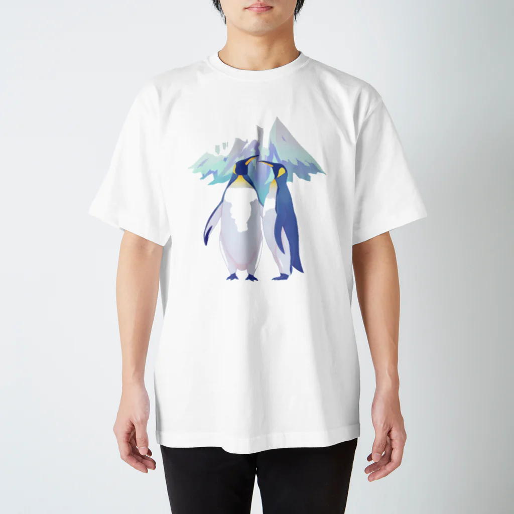 上中さとるの王様ペンギン（雪山） スタンダードTシャツ