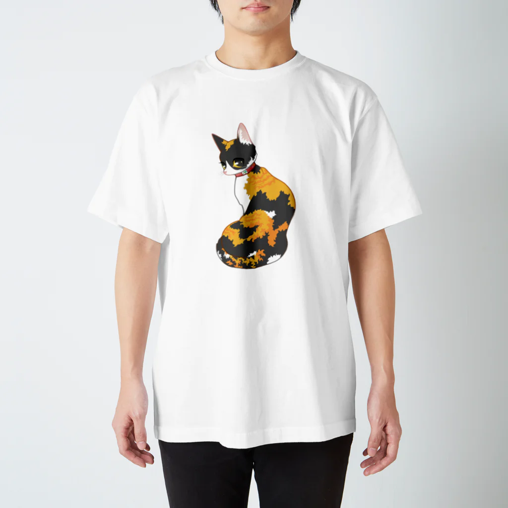 あいこの部屋　丸の世界の振り向き三毛猫 Regular Fit T-Shirt