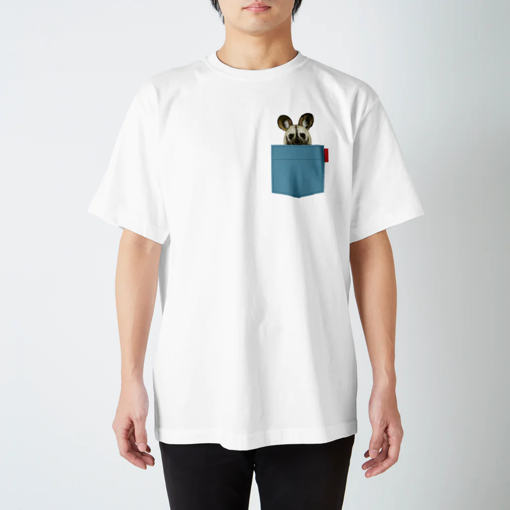 ぎんぺーのしっぽのポケットからリカオン スタンダードTシャツ