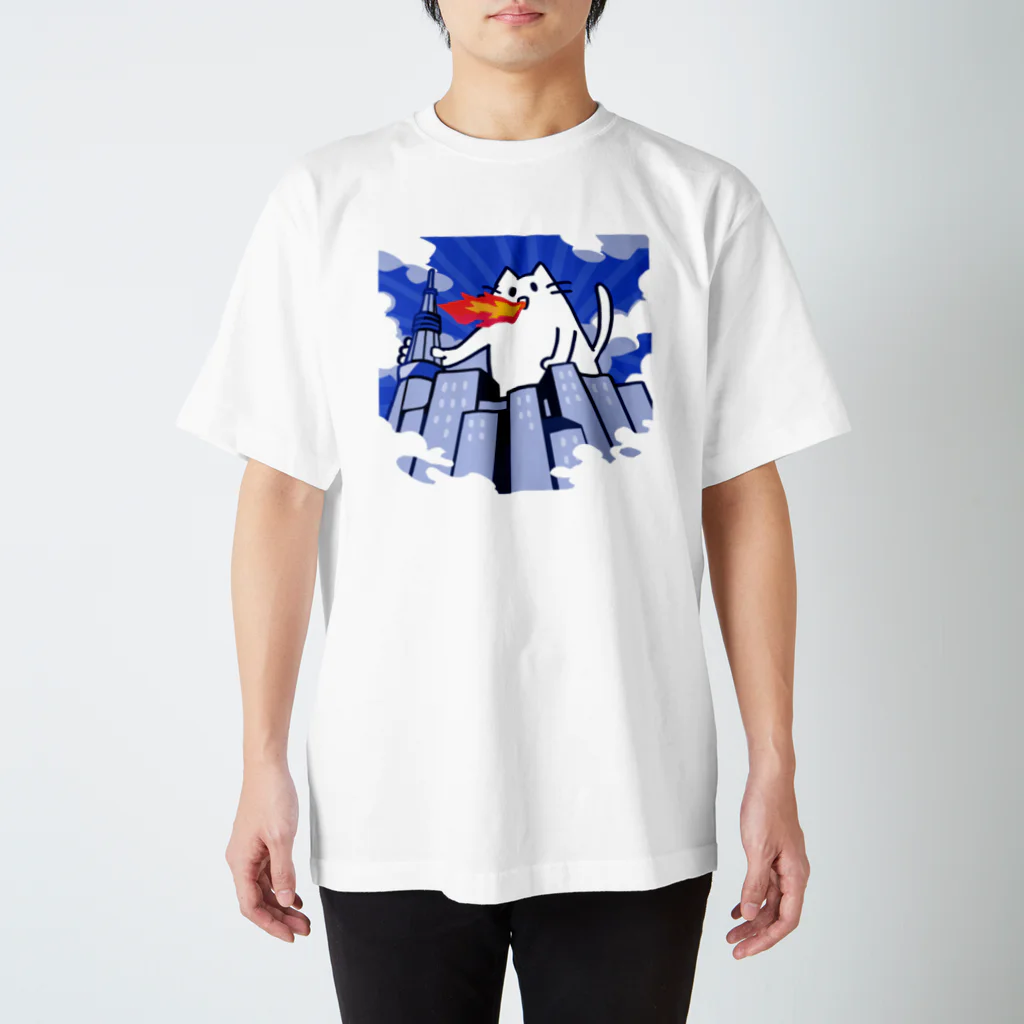 ねこねこ工務店の街を破壊するねこTシャツ Regular Fit T-Shirt