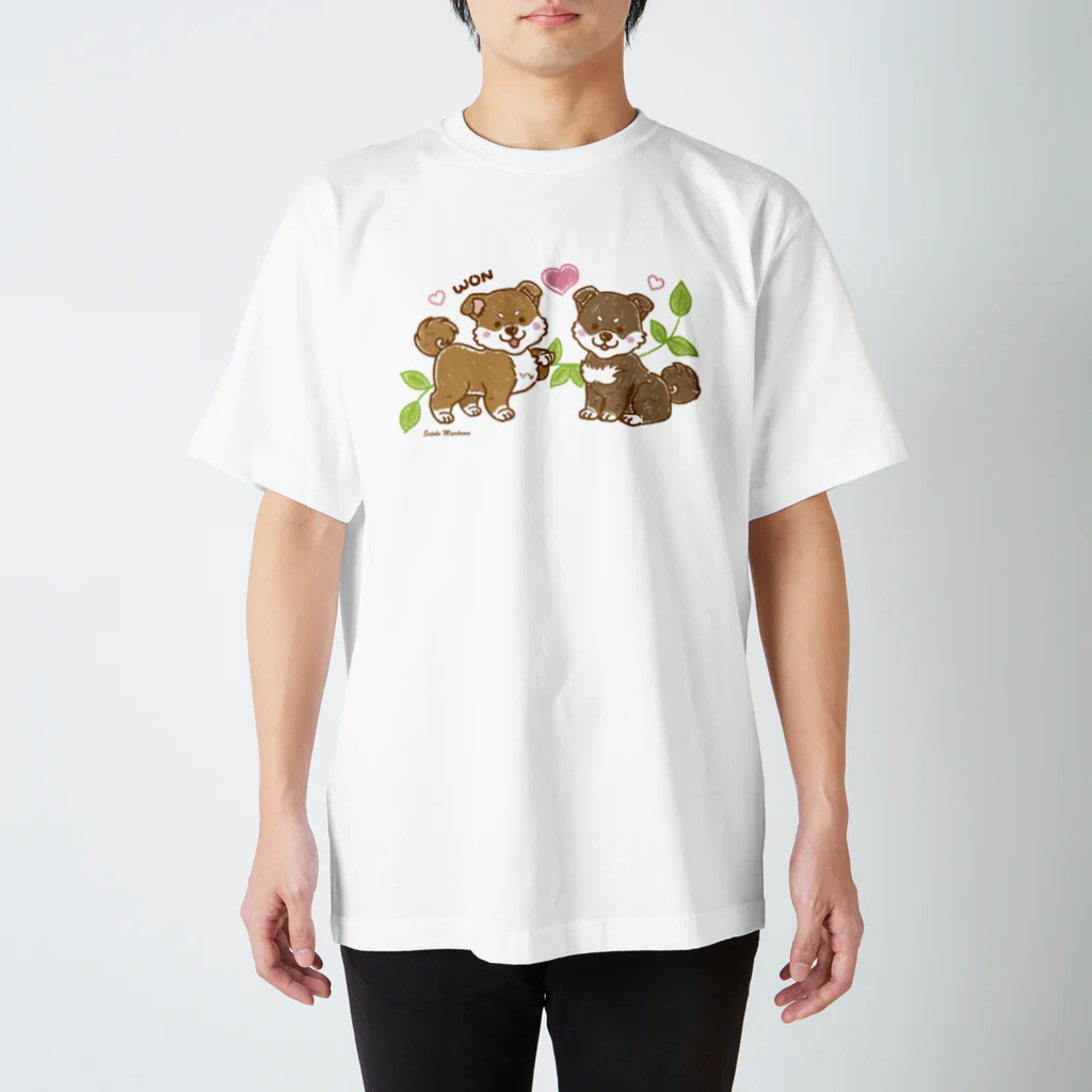 WON CHANCE ワンチャンスの柴犬くんB (みやかわさとこ） Regular Fit T-Shirt