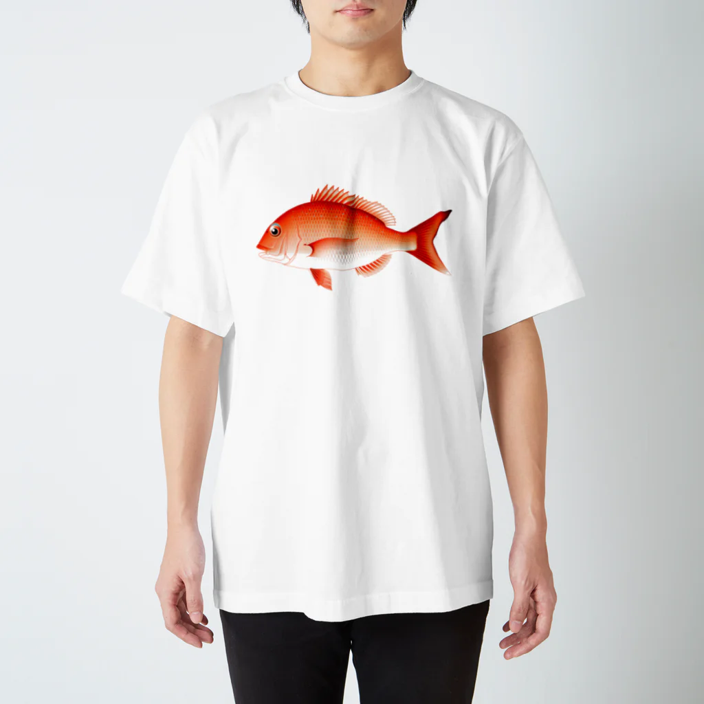 【魚類】おさかなちゃん☆図鑑の【魚類】マダイちゃん☆真鯛 スタンダードTシャツ