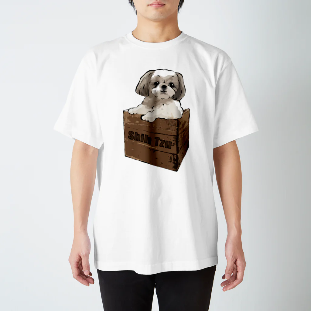 犬グッズの店しえるぶるーの箱入りシーズー スタンダードTシャツ