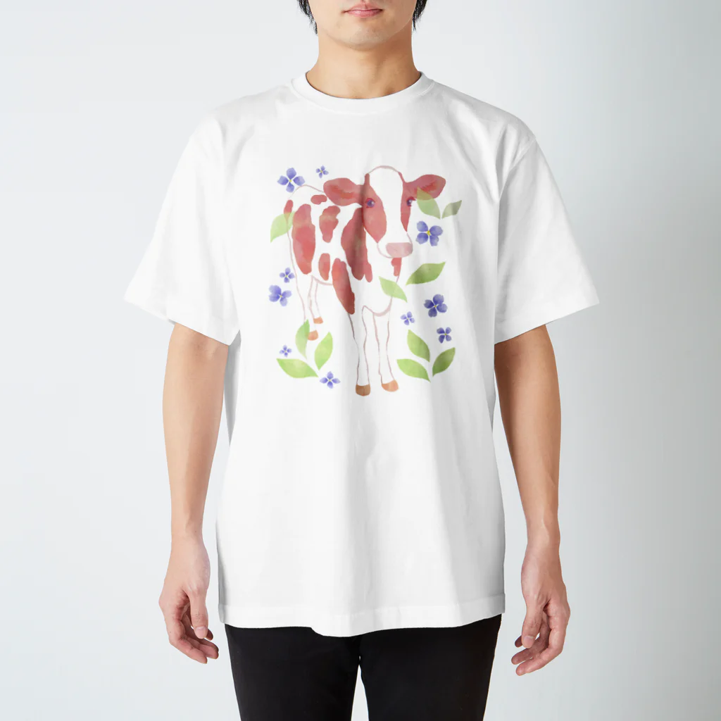 牛絵屋の水彩うし Regular Fit T-Shirt