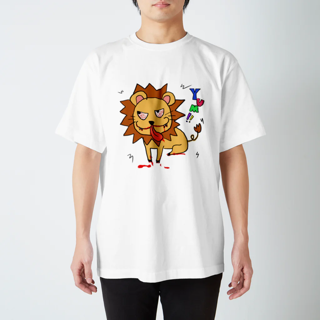 Koukichi_Tのお店の🦁人喰いライオン＠食後 スタンダードTシャツ