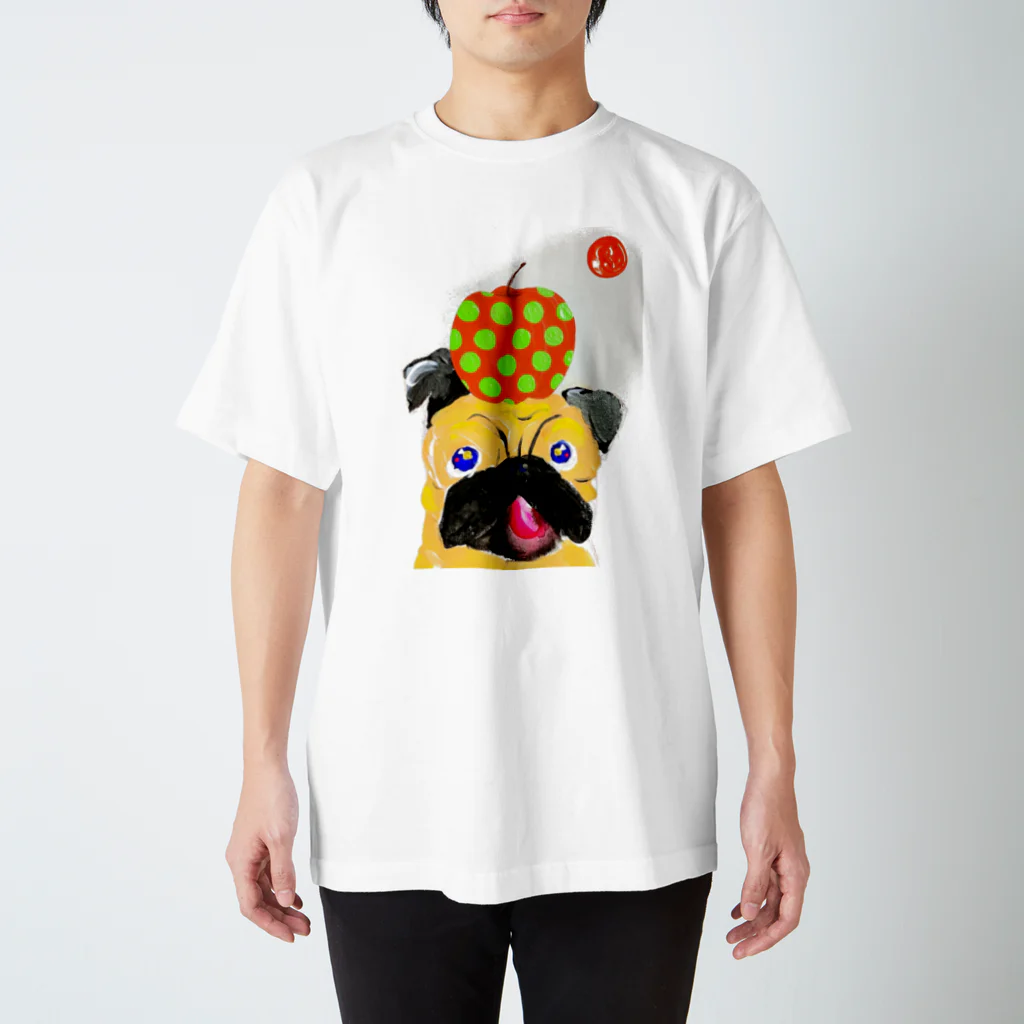 MOCCHIのカラフルショップのパグさんTシャツ🍎 スタンダードTシャツ