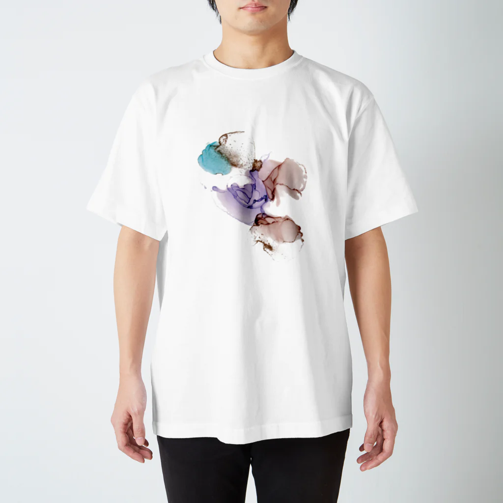 IKUTAKAHASHIのInk art_purple&blue スタンダードTシャツ