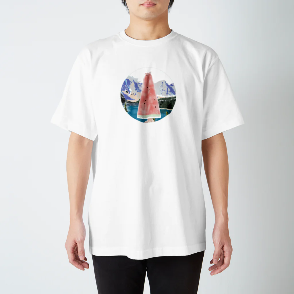 daminmusaborutaのあのスイカのアイスとカナダの山々 Regular Fit T-Shirt