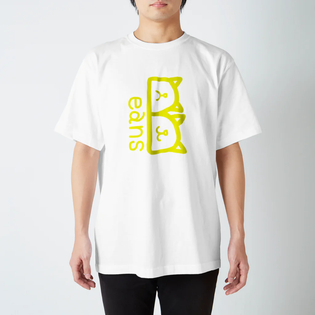 BeansショップのBeansロゴピカピカ黄色縦 スタンダードTシャツ