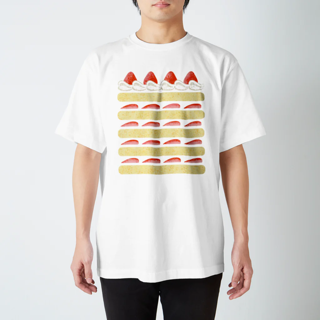 眉賀　太志の苺ショートケーキのTシャツ スタンダードTシャツ