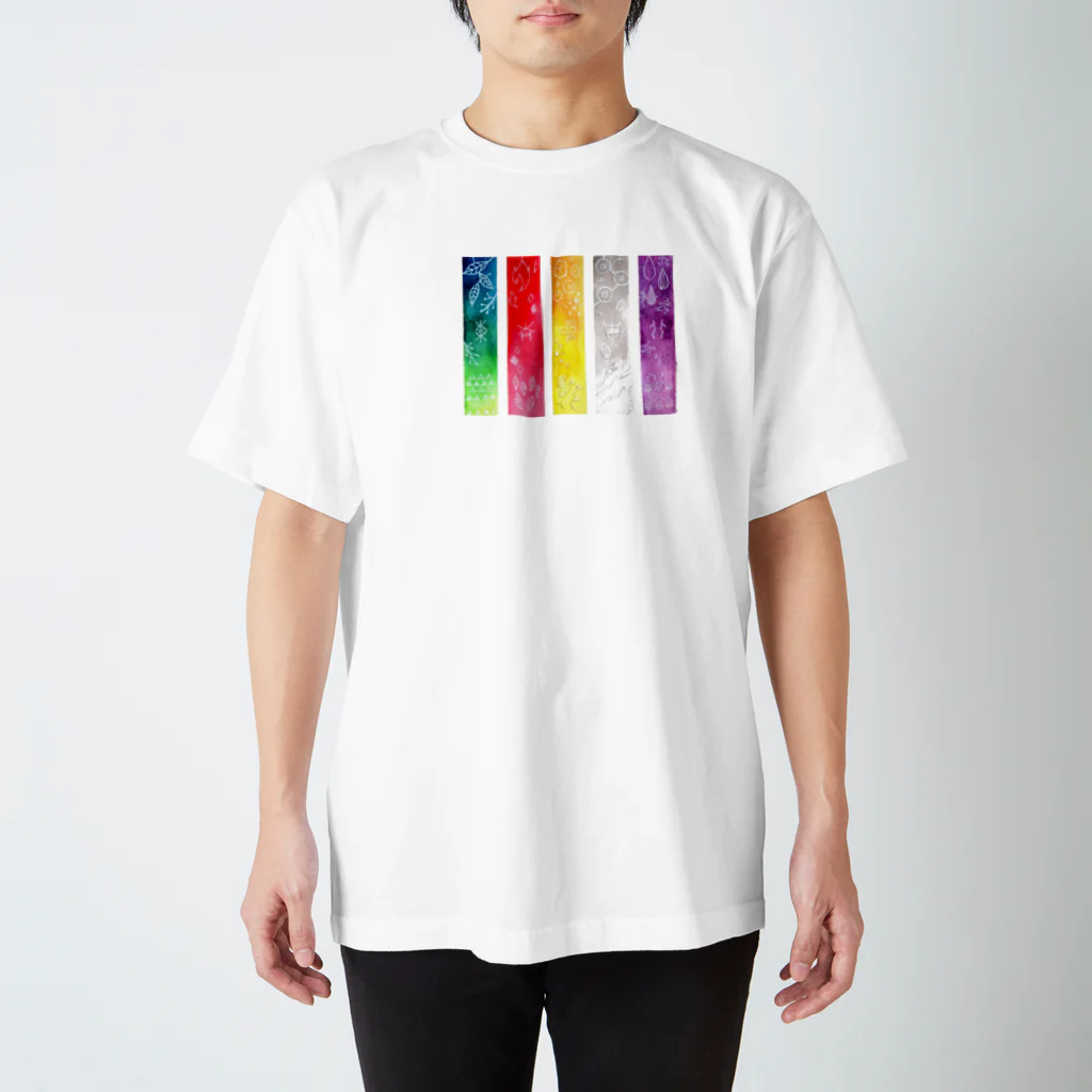 NINEの水彩 五色帯 Regular Fit T-Shirt