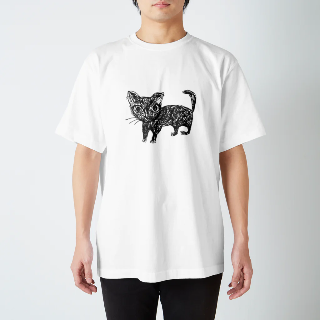 非ユークリッド幾何学を考える kodaisakanaの深淵を覗く猫 Regular Fit T-Shirt