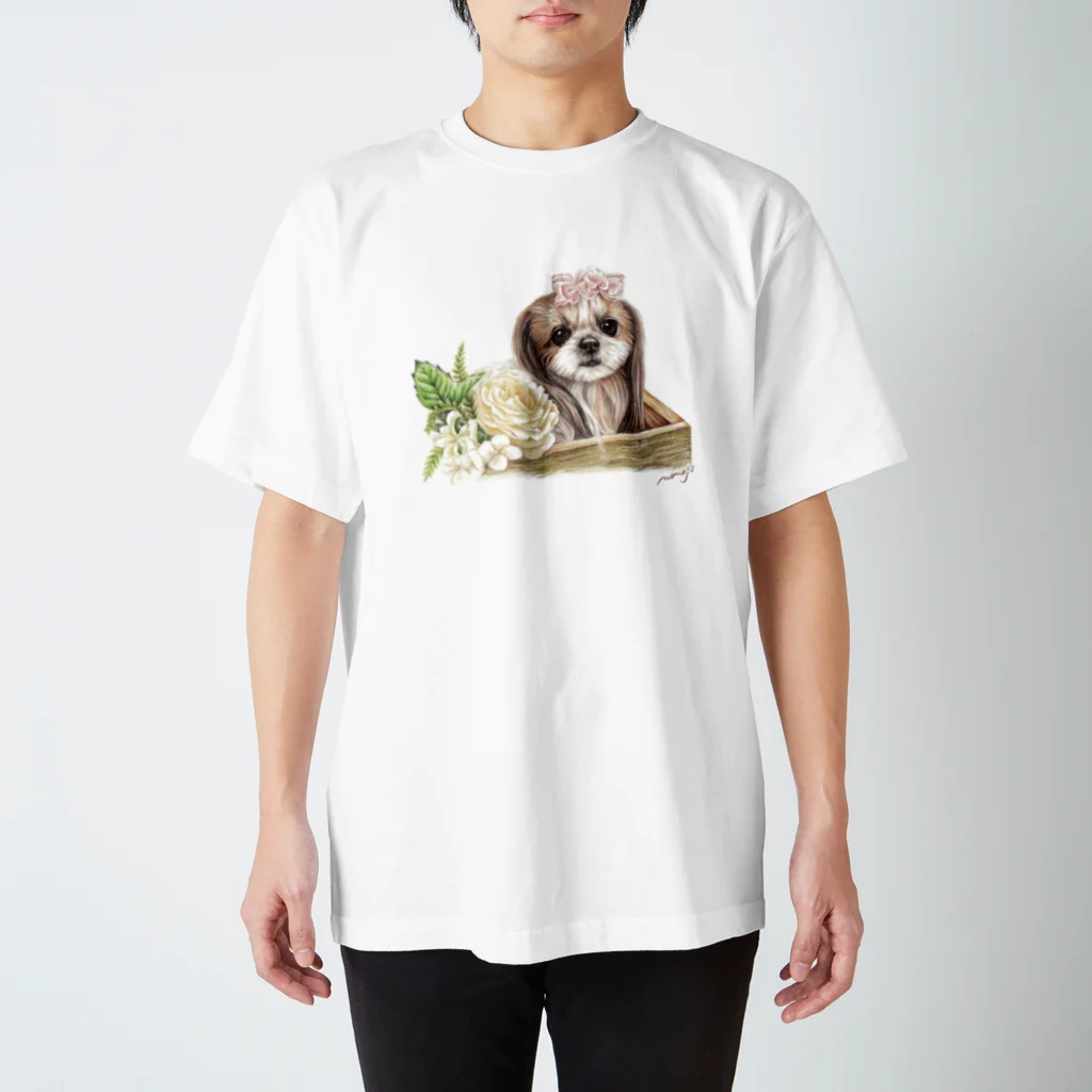 Momojiの犬画のシーズー59 スタンダードTシャツ