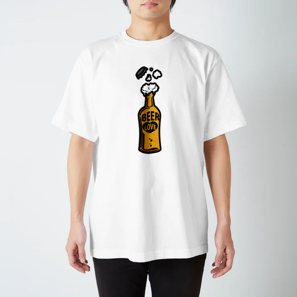 CɐkeccooのILOVEBEER-ビール瓶-お酒好きに スタンダードTシャツ