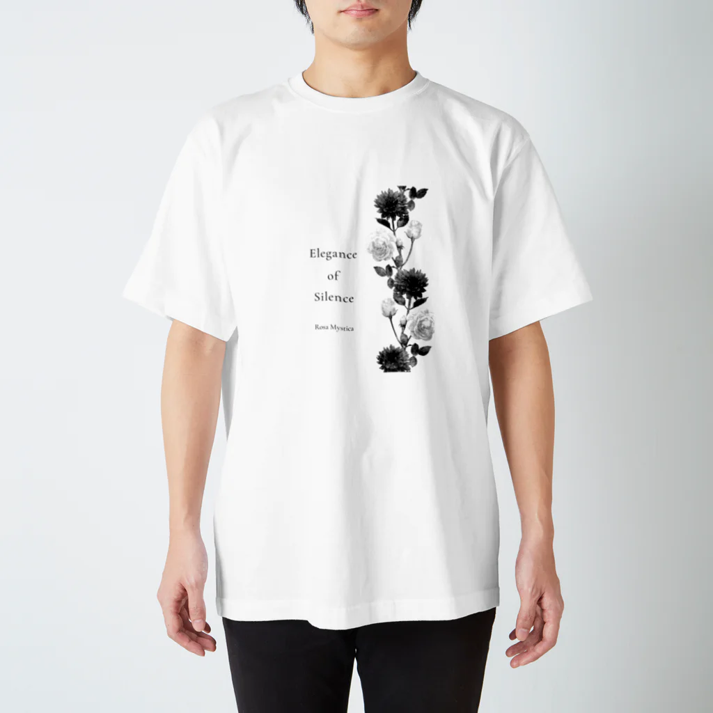 Rosa Mysticaのダリア＆ローズ monochrome Regular Fit T-Shirt