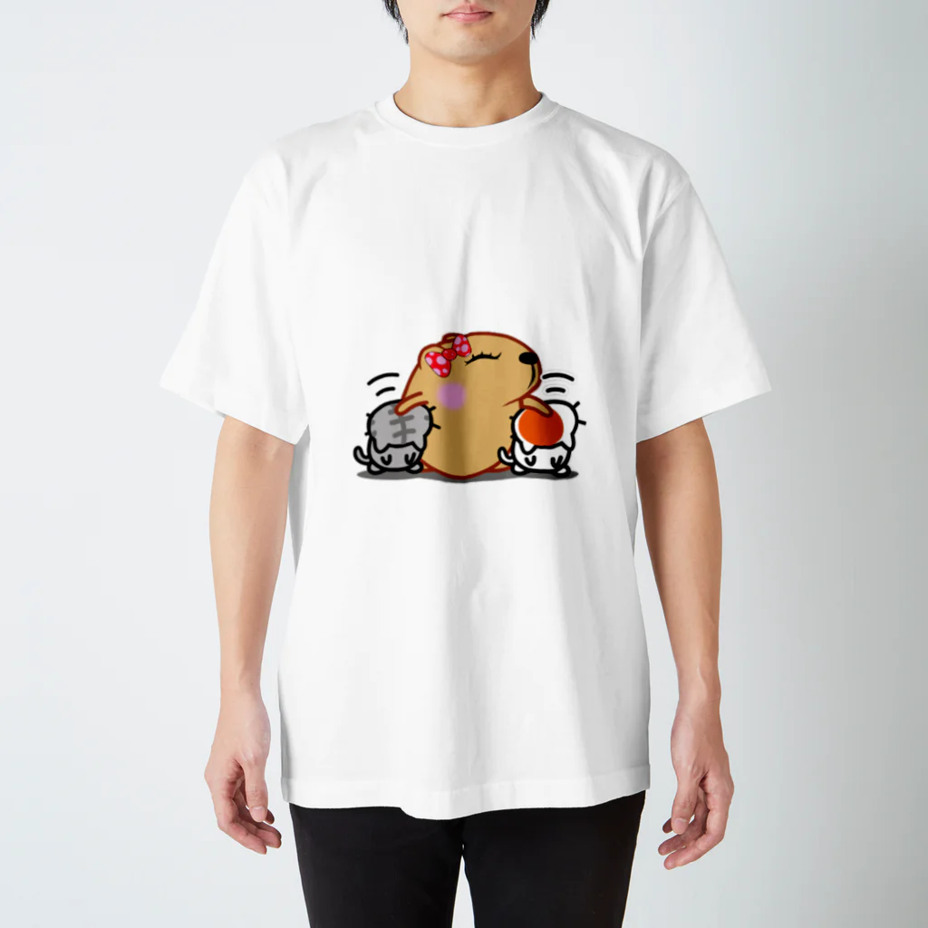 きゃぴばら倶楽部のきゃぴばら女子部ゆるねこ【ぺこり】 スタンダードTシャツ