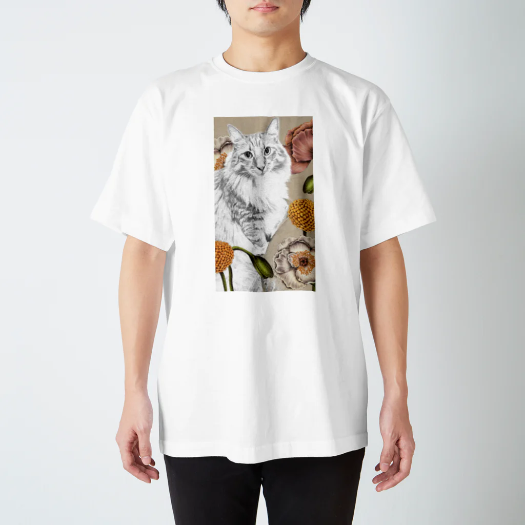 ネコカドウのFlower CAT スタンダードTシャツ