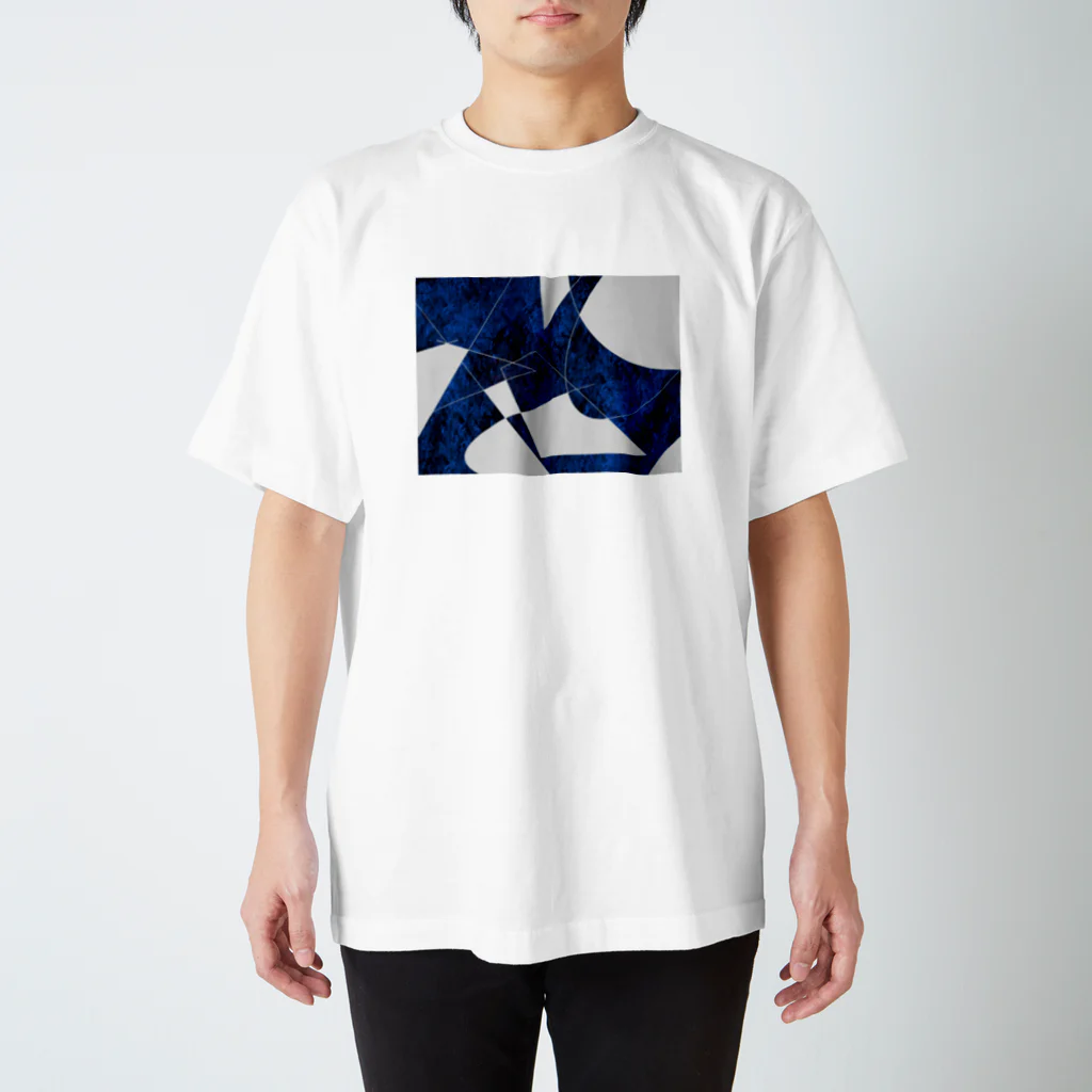 青のアートの青と白のアート スタンダードTシャツ