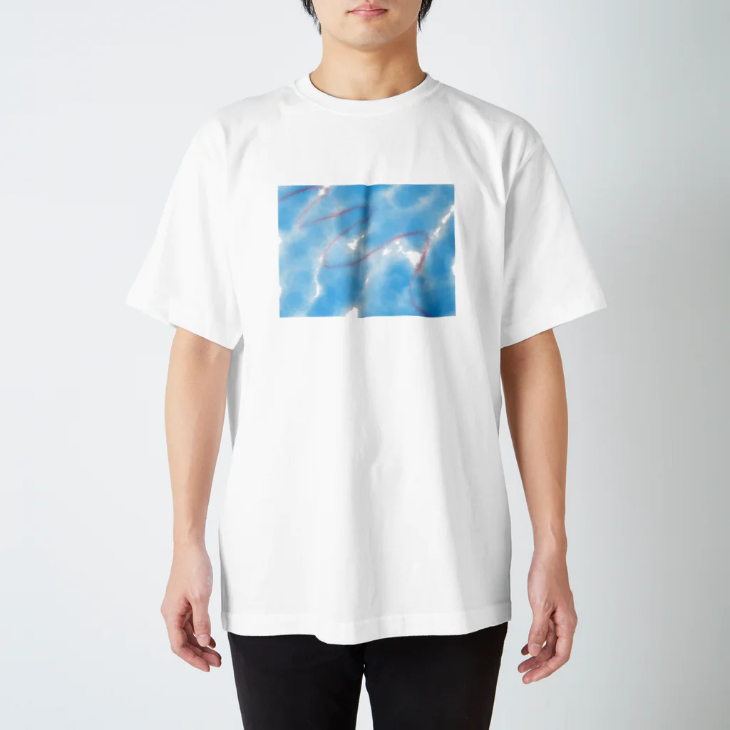 青のアートの赤い糸 Regular Fit T-Shirt