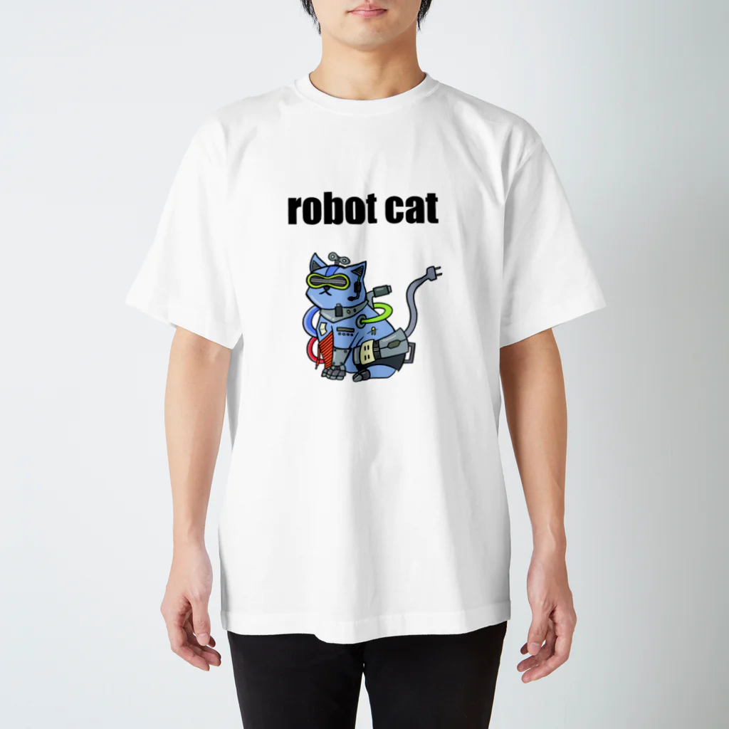 ３時のおやつ商店の猫型ロボット スタンダードTシャツ