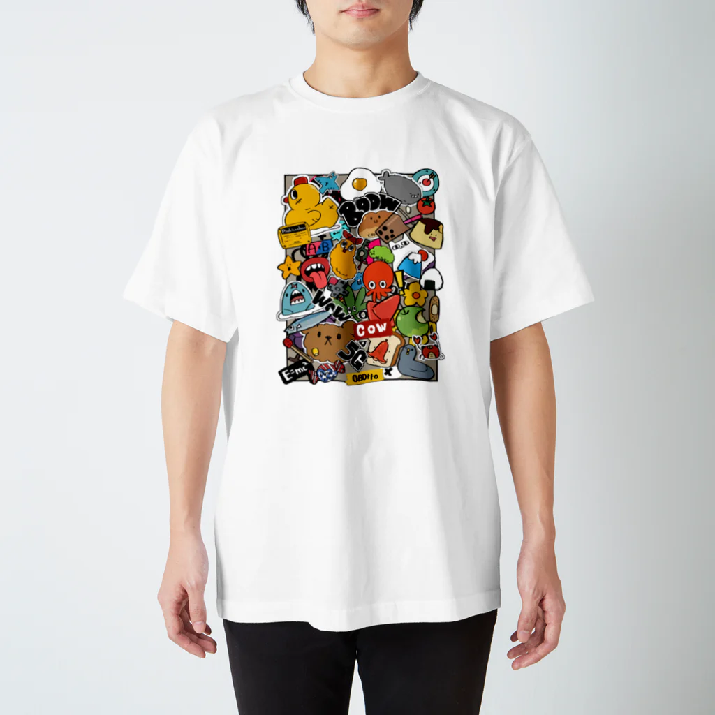 おかゆ帝国のステッカーボムアート Regular Fit T-Shirt