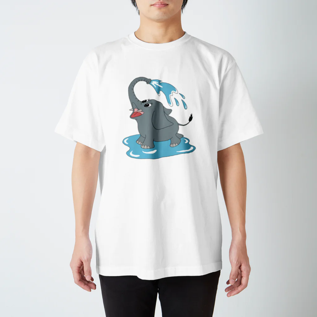 HIGH FIVE Shopの水浴びゾウさん スタンダードTシャツ