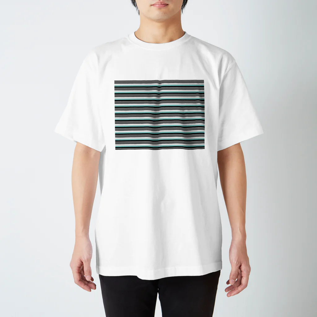 many many stripes.のボーダー水色 Regular Fit T-Shirt