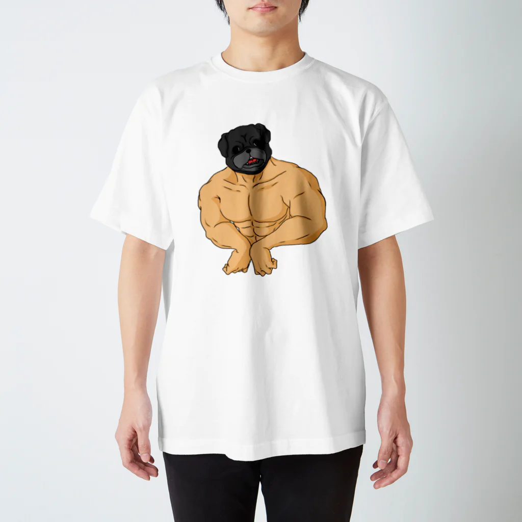 one-naacoのパグマッチョ(黒パグ) Regular Fit T-Shirt