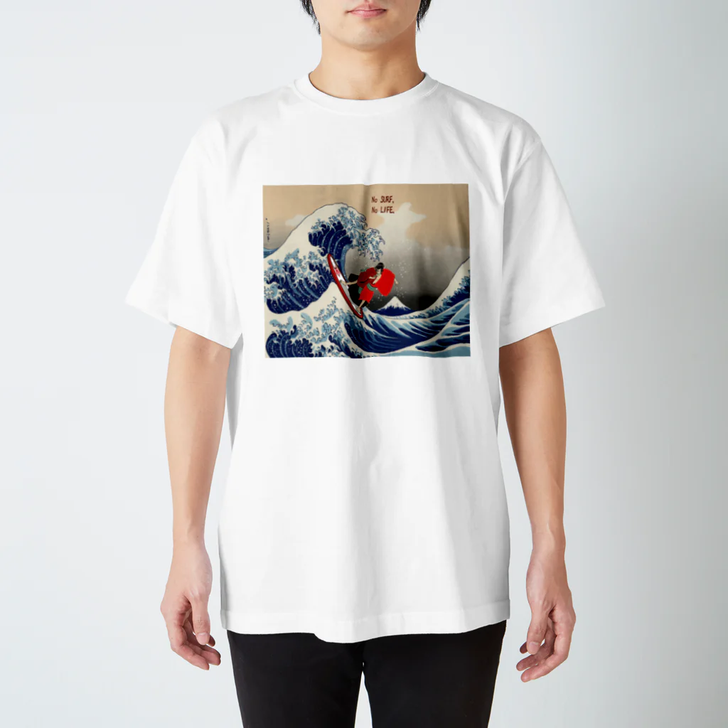 Shu-s ArtworksのThe Great Wave off Kanagawa(KABUKI-MONO) Regular Fit T-Shirt