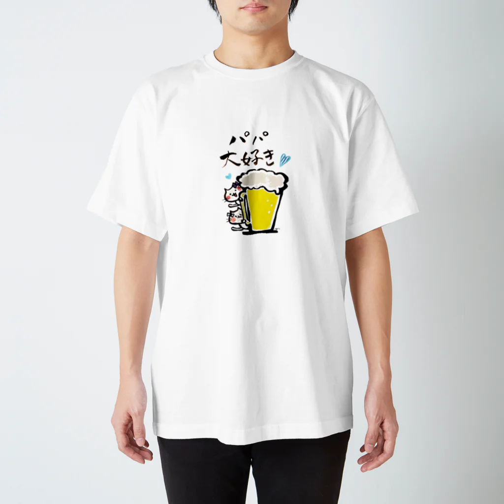 Yuu & Miiのこねことビール Regular Fit T-Shirt