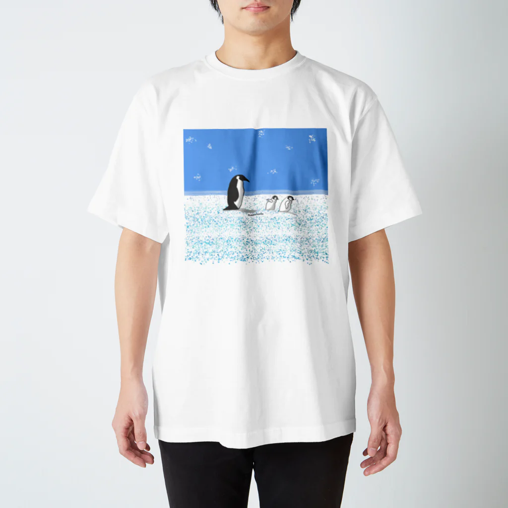 rukafashionistaのペンギン親子　色付き スタンダードTシャツ