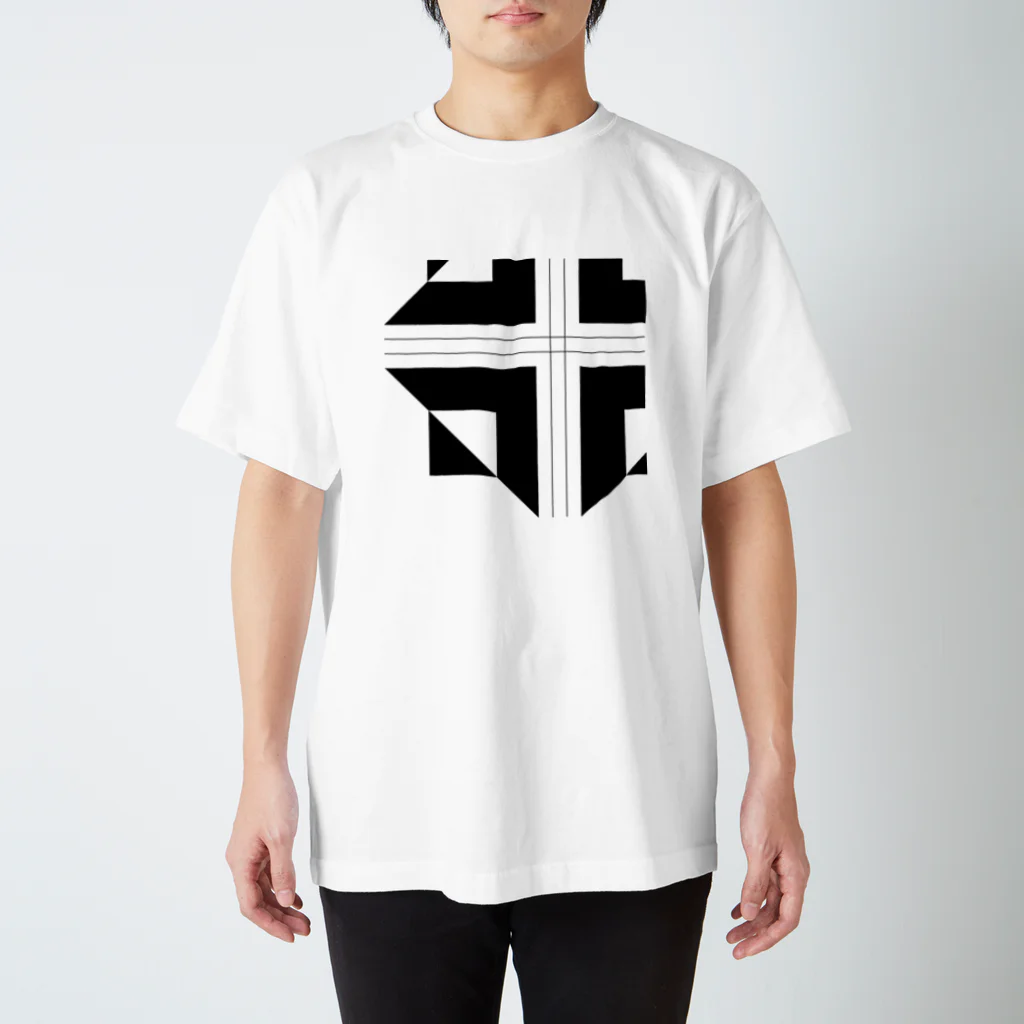 sevenoverlineのcrossroad -monochrome- Regular Fit T-Shirt