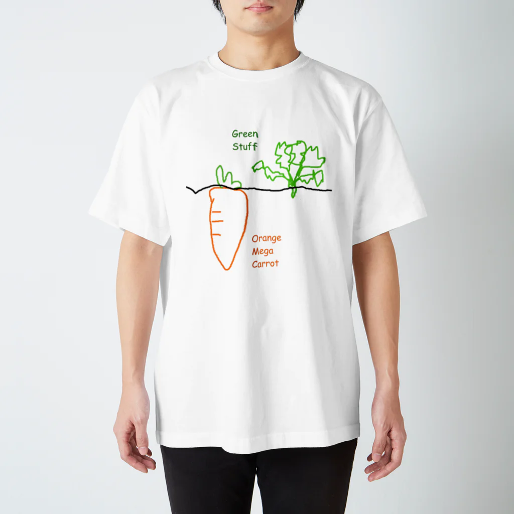 クリプト草グッツ専門店のMega Carrot Green Stuff  Regular Fit T-Shirt