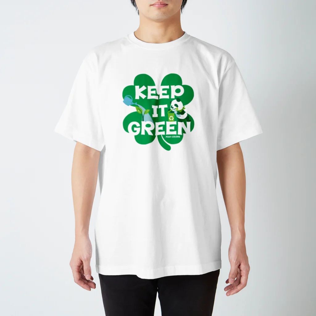 FOXY COLORSのエコ・パンダ ECO PANDA グリーン大作戦 Tシャツ green スタンダードTシャツ