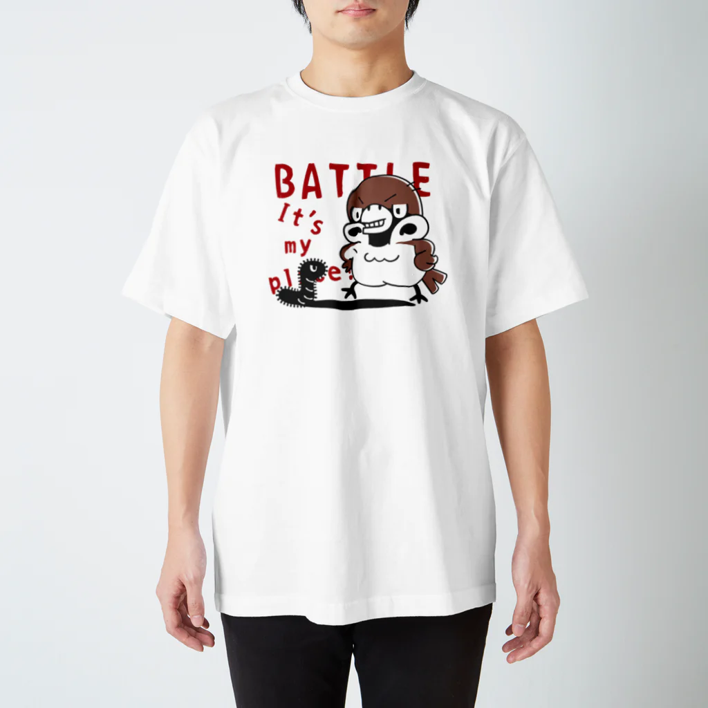 イラスト MONYAAT のスズメがちゅん　BATTLEちゅん Regular Fit T-Shirt