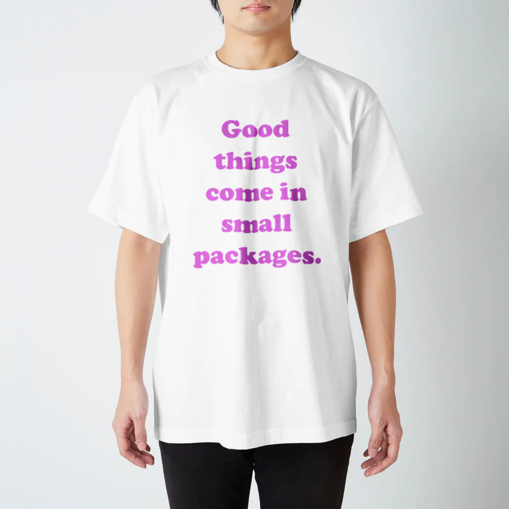 牛のTシャツ屋のGood things come in small packages.(pink) スタンダードTシャツ