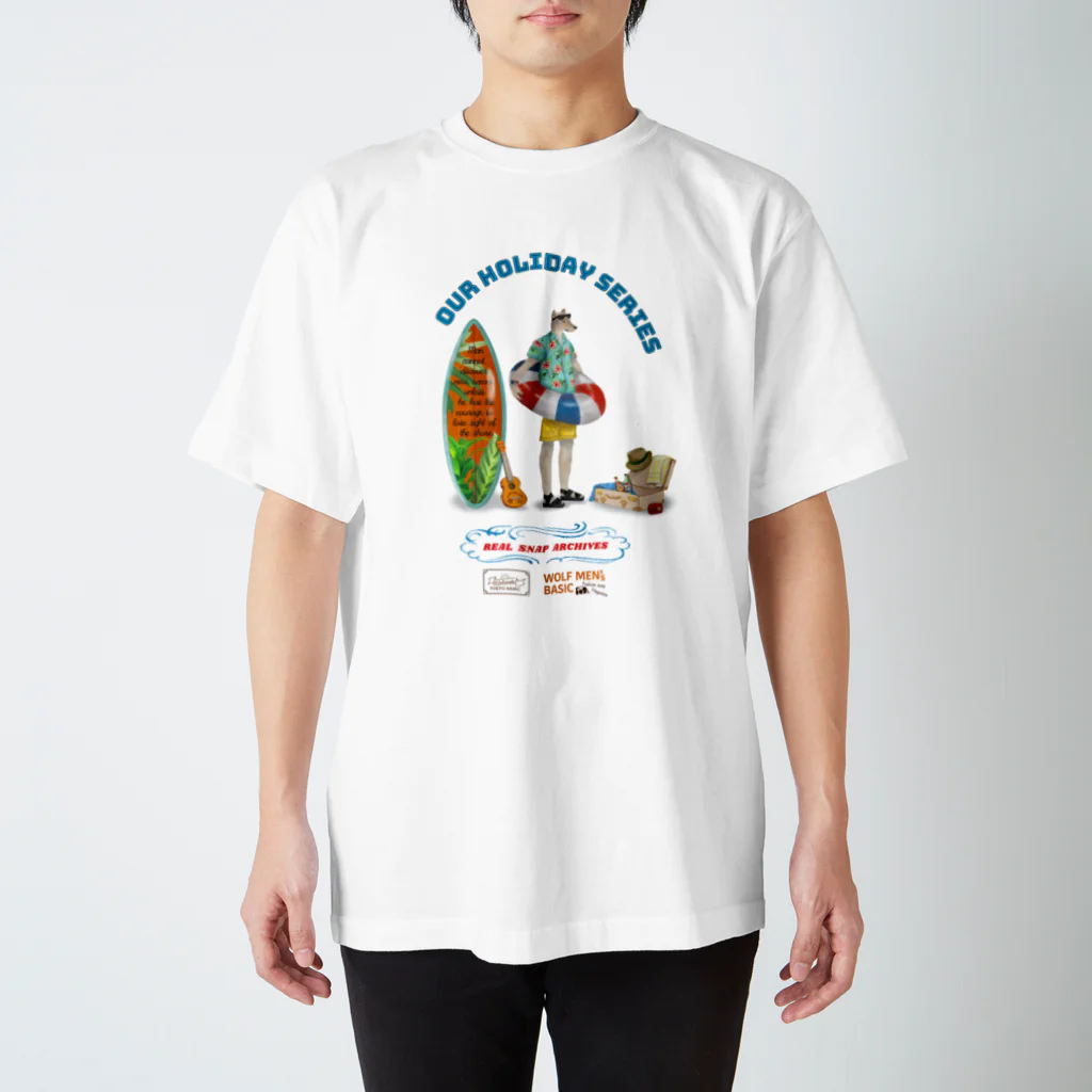 タカラベカオリ(オオカミイラストレーター)の俺たちの休日シリーズ・海 スタンダードTシャツ