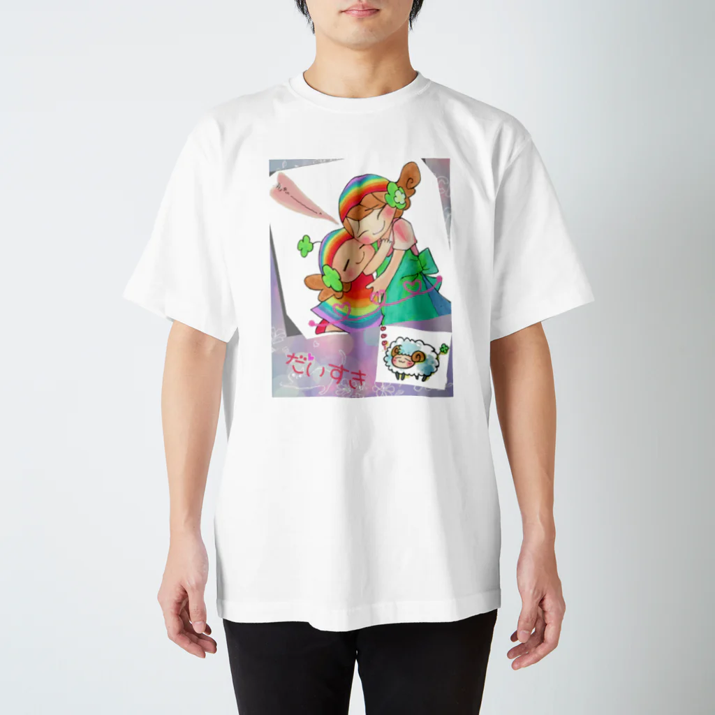 虹色CAFEの「ハッピーちゃん」ハッピーママタイム Regular Fit T-Shirt