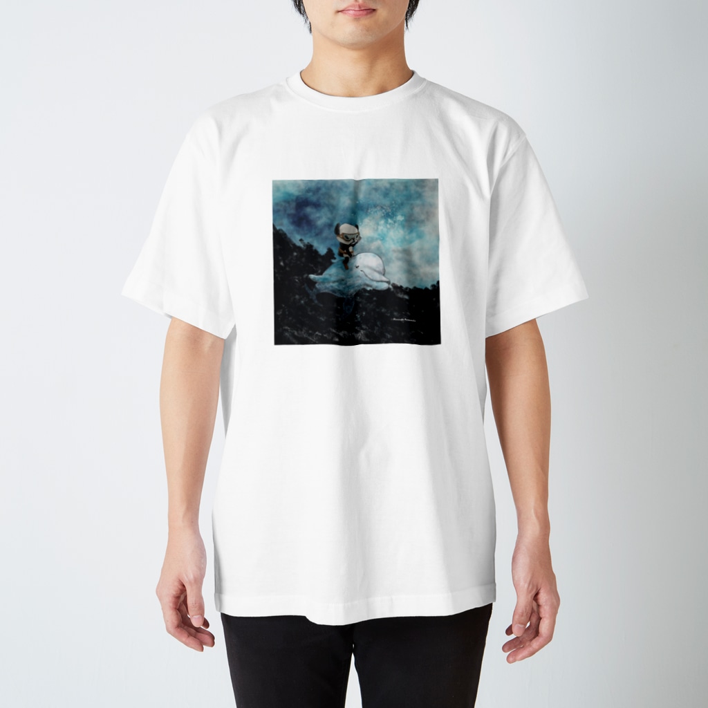 Masashi Kaminkoの【パンダ】イルカとポンちゃん Regular Fit T-Shirt
