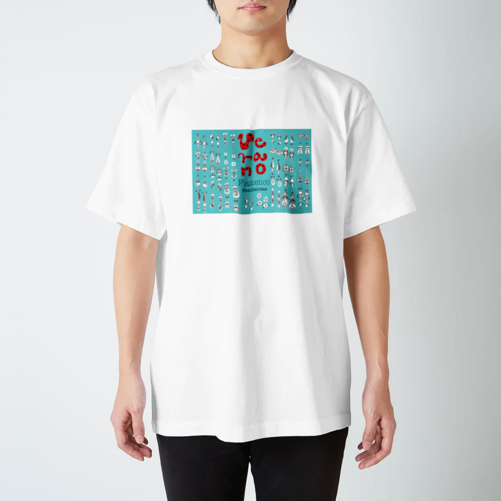 Flamenco Verano Tiendaのフラメンコ　ベラーノ　沢山のイヤリング スタンダードTシャツ