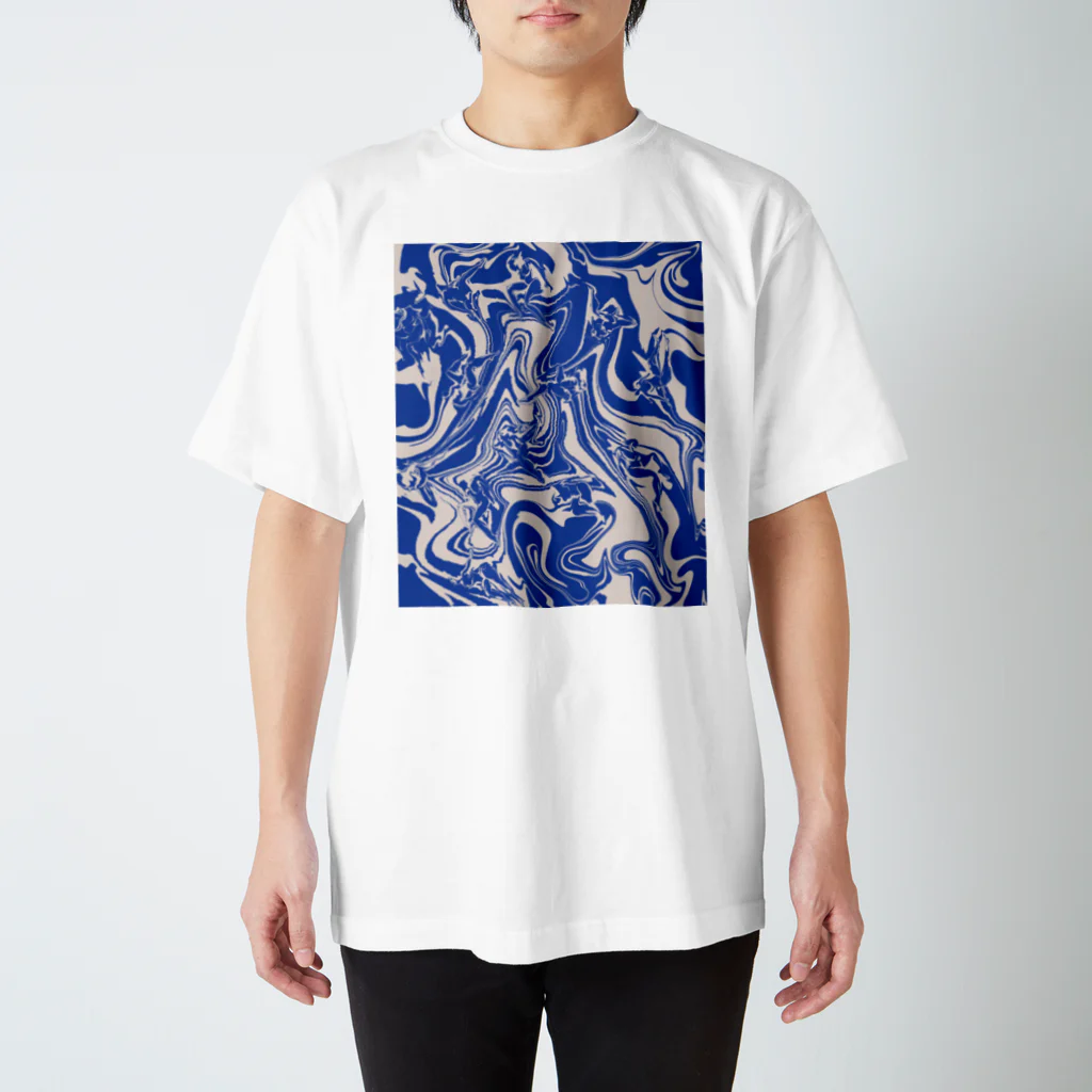 chabiのlady marble/square bl Regular Fit T-Shirt